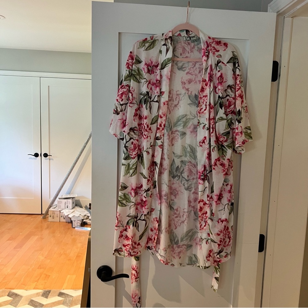 Floral Pink and Green Kimono Robe - Show me your mumu!